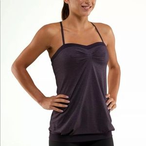 Lululemon Grey and Black Pure Focus Tank Top
